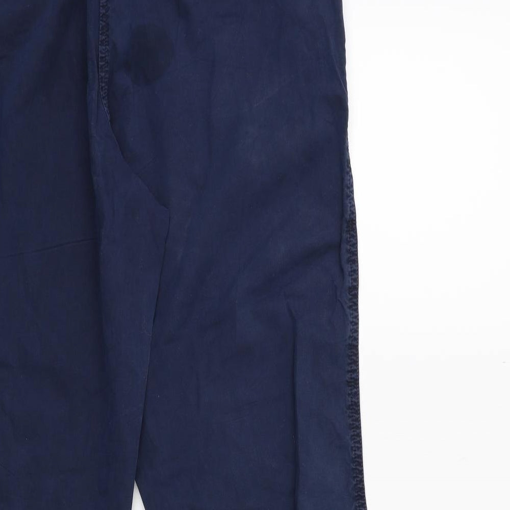 Marks and Spencer Womens Blue   Chino Trousers Size 14 L28 in