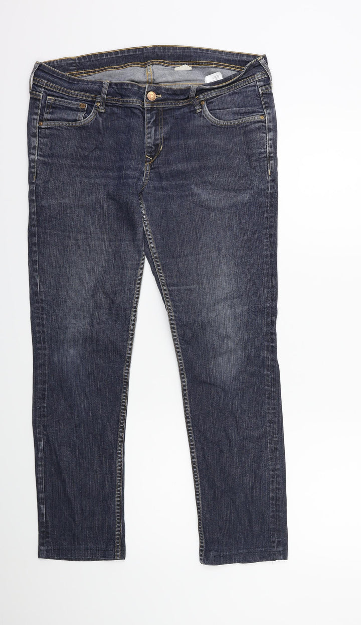 Preworn Womens Blue  Denim Straight Jeans Size 33 in L27 in