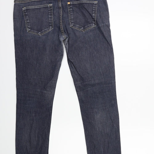 Preworn Womens Blue  Denim Straight Jeans Size 33 in L27 in