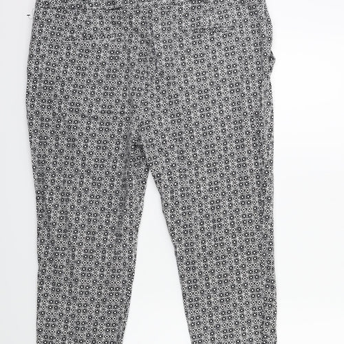 Atmosphere Womens Black Geometric  Trousers  Size 16 L26 in