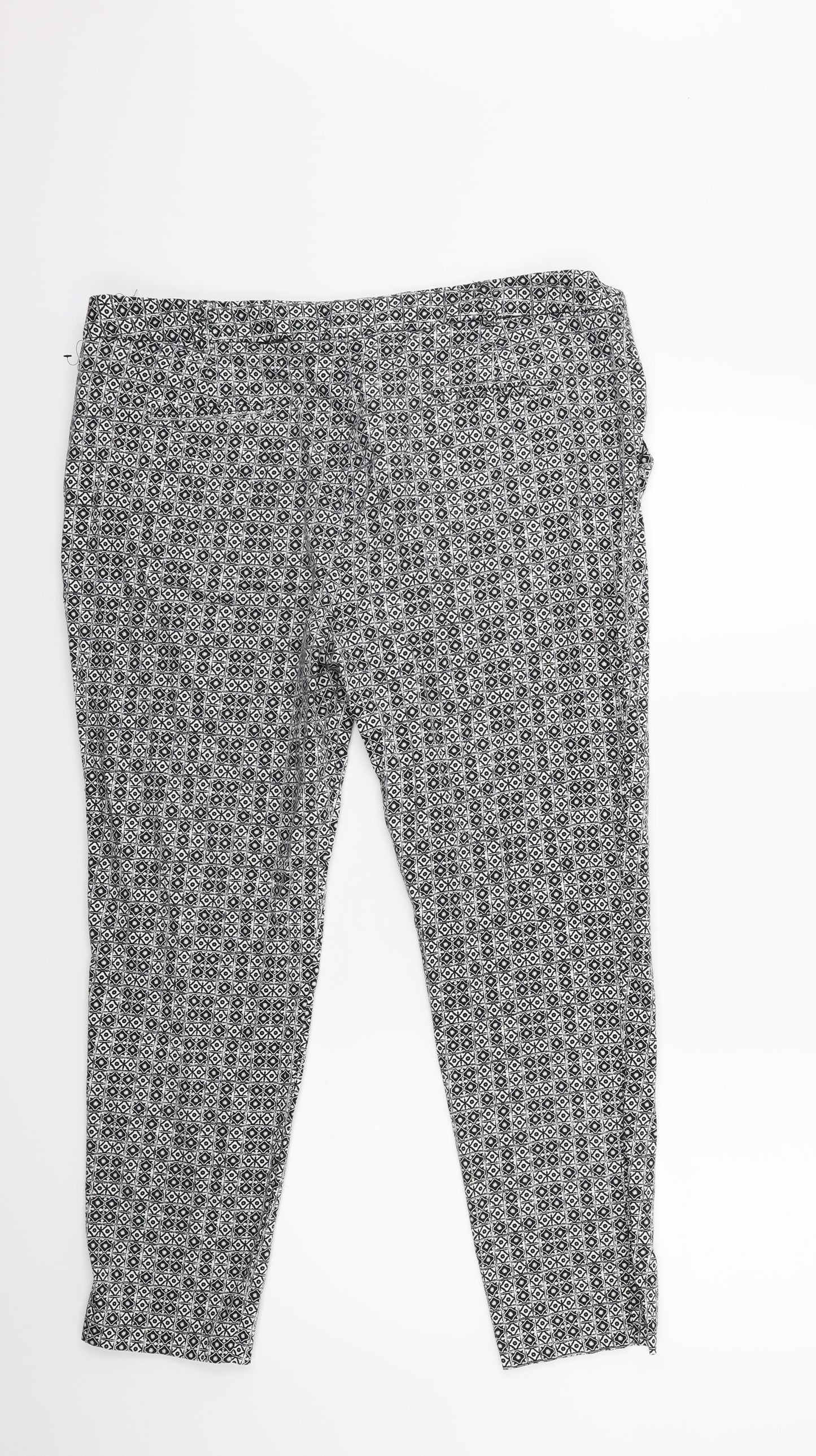 Atmosphere Womens Black Geometric  Trousers  Size 16 L26 in