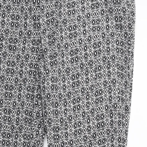 Atmosphere Womens Black Geometric  Trousers  Size 16 L26 in