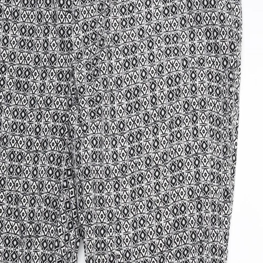 Atmosphere Womens Black Geometric  Trousers  Size 16 L26 in