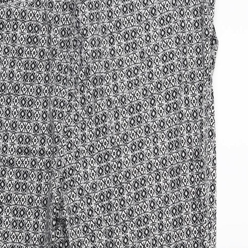 Atmosphere Womens Black Geometric  Trousers  Size 16 L26 in