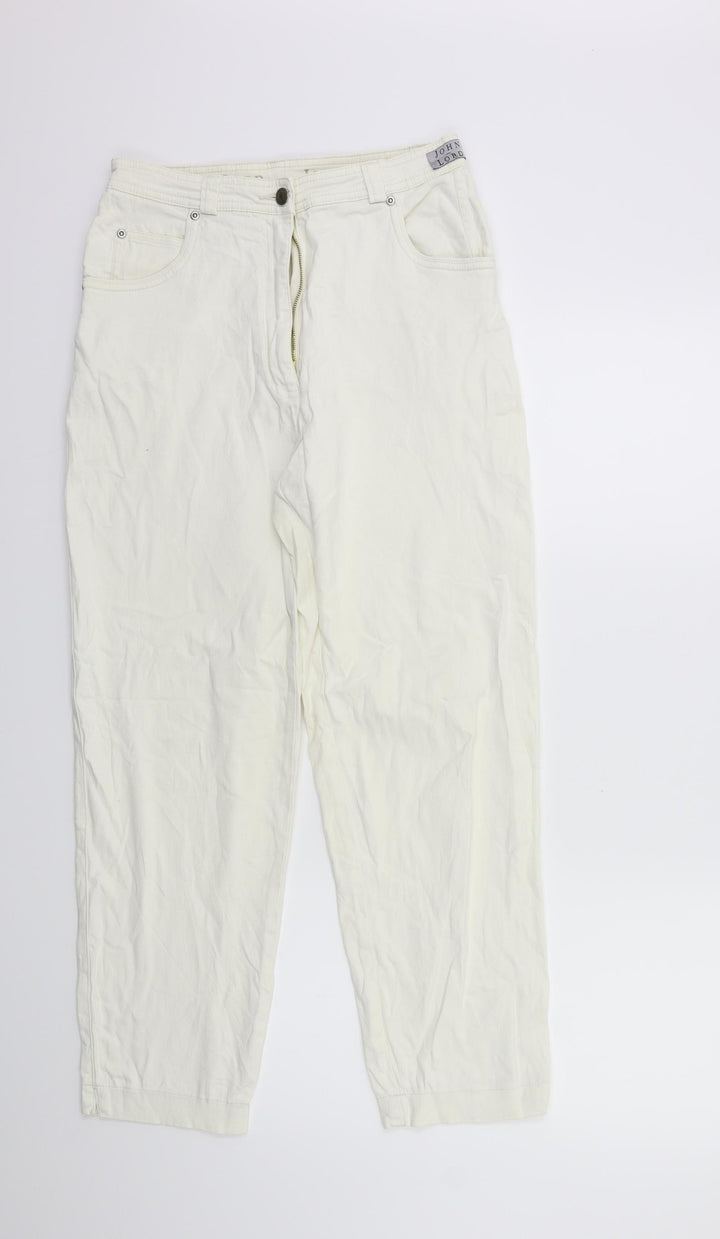 John Lewis Womens White  Denim Mom Jeans Size 28 in L27 in