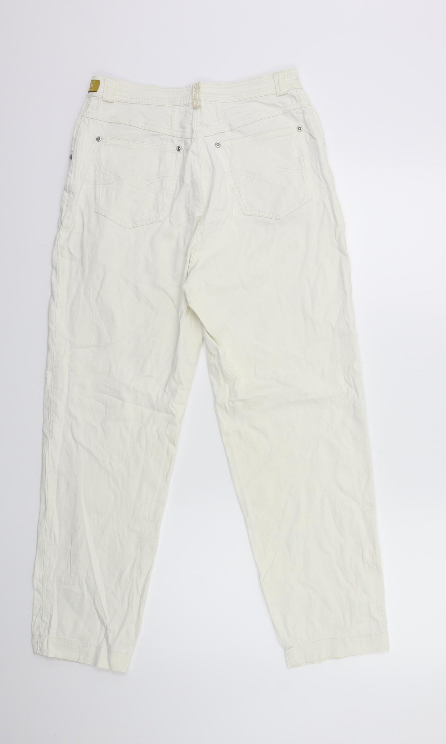 John Lewis Womens White  Denim Mom Jeans Size 28 in L27 in