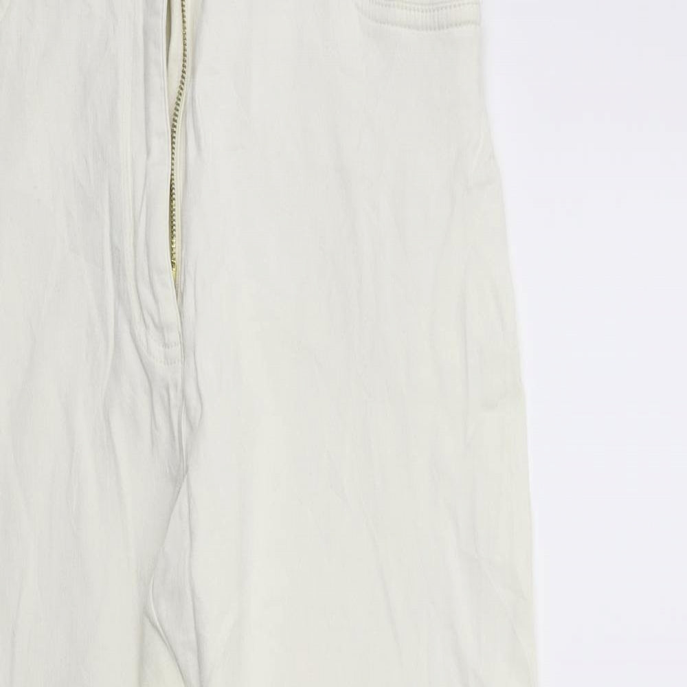 John Lewis Womens White  Denim Mom Jeans Size 28 in L27 in