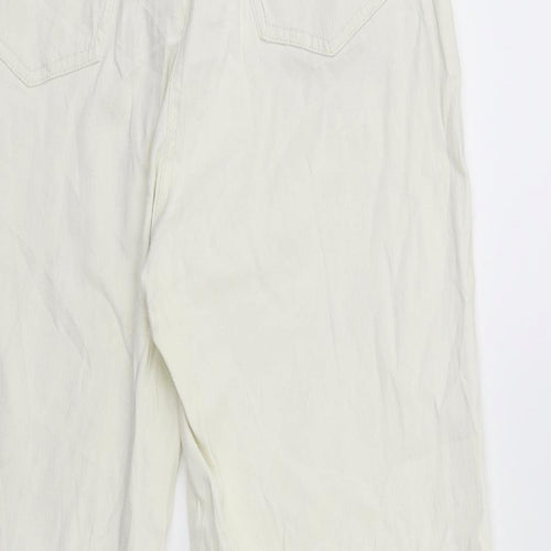 John Lewis Womens White  Denim Mom Jeans Size 28 in L27 in