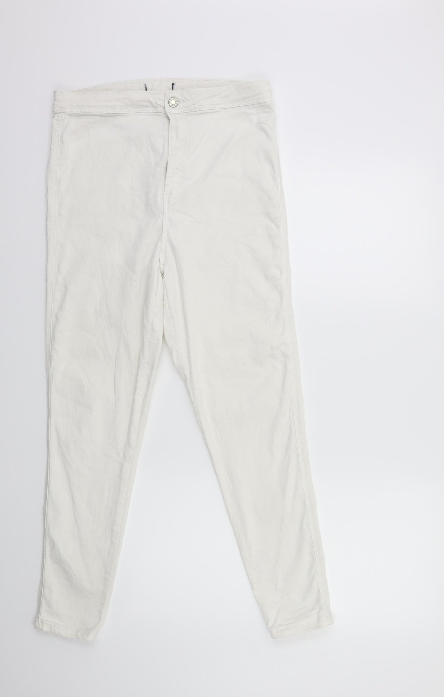 Preworn Womens White  Denim Skinny Jeans Size 30 in L27 in