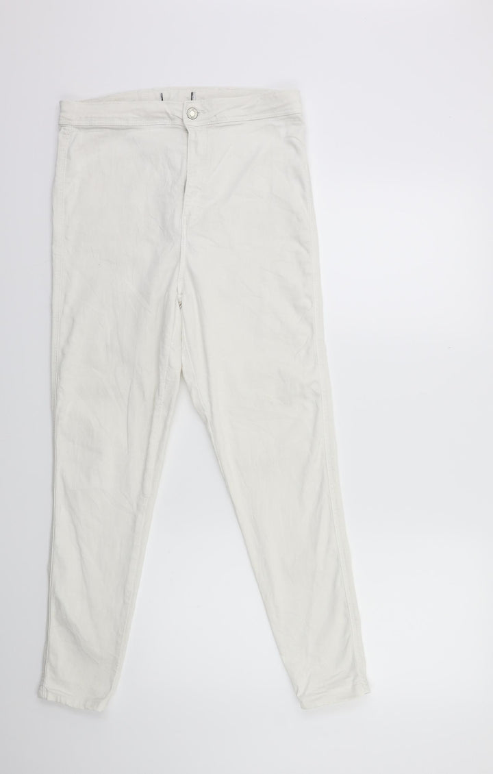 Preworn Womens White Denim Skinny Jeans Size 30 in L27 in