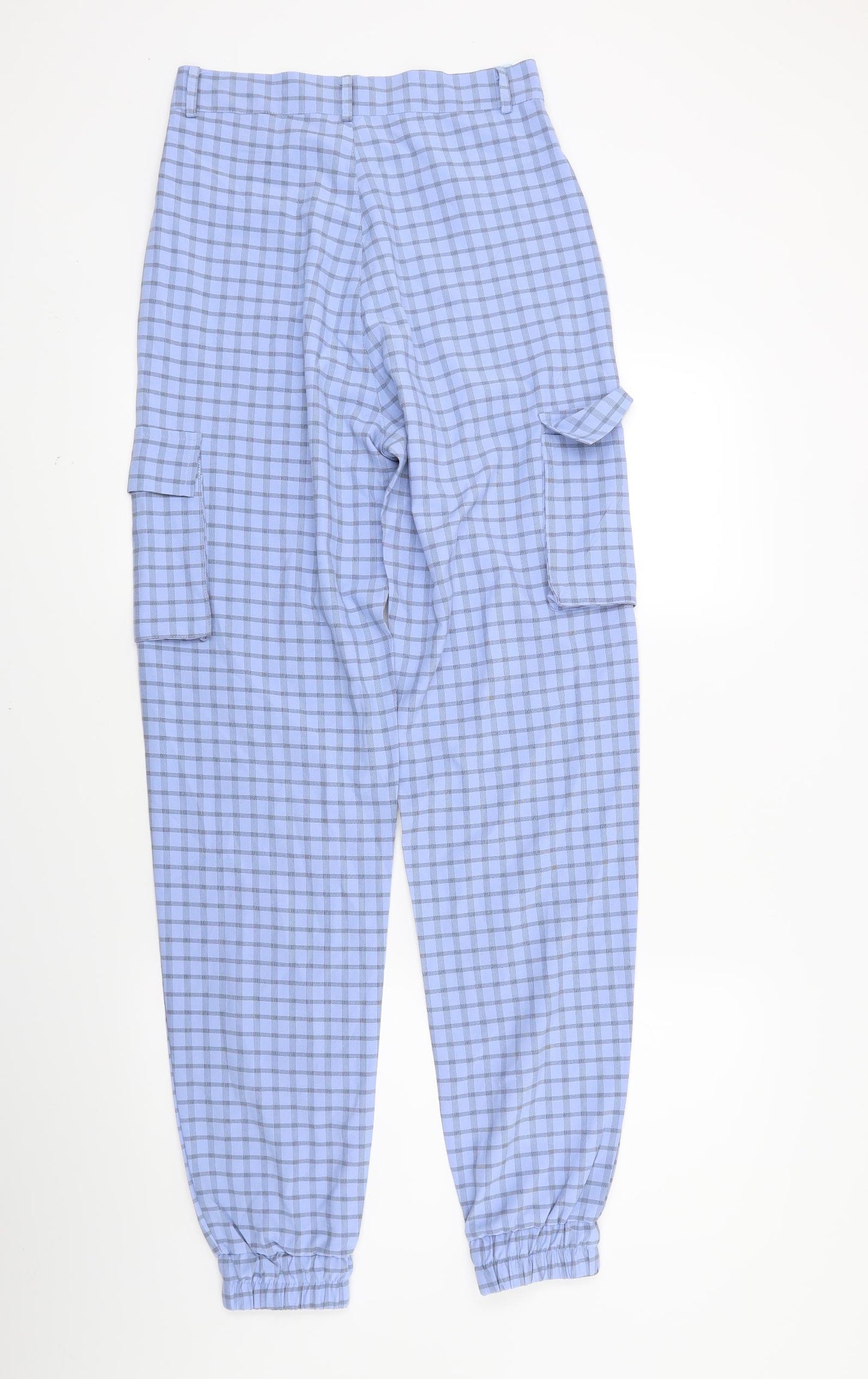 Missguided Womens Blue Check  Trousers  Size 8 L30 in