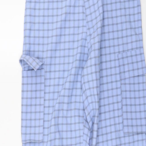 Missguided Womens Blue Check  Trousers  Size 8 L30 in