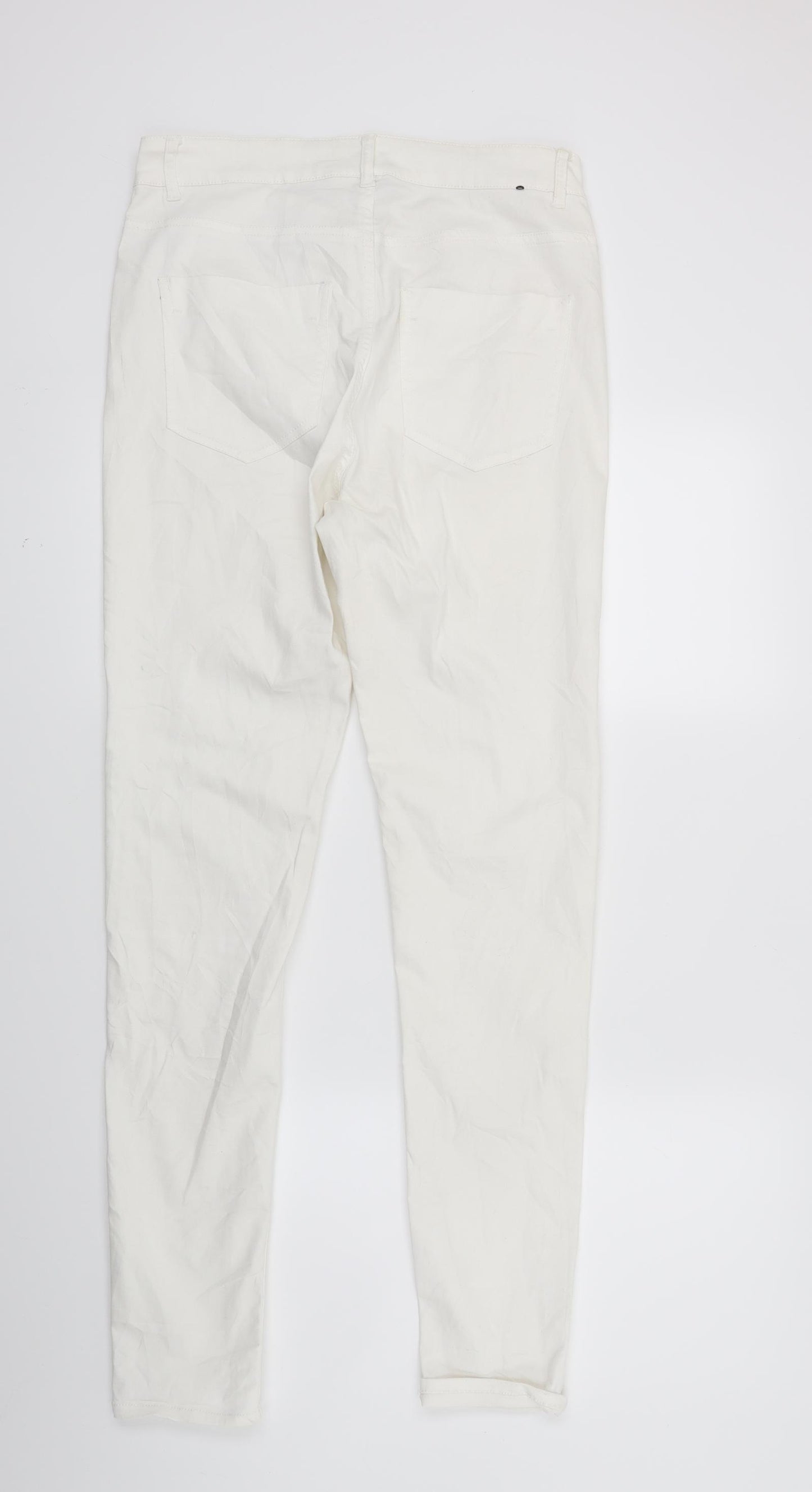 Divided Womens White  Denim Skinny Jeans Size 14 L28 in