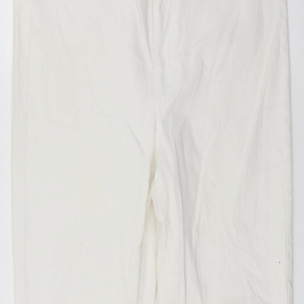 Divided Womens White  Denim Skinny Jeans Size 14 L28 in