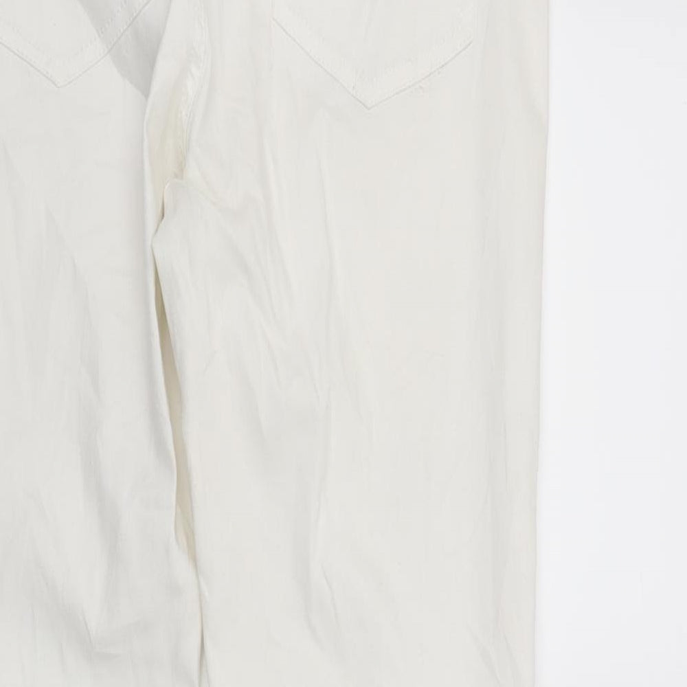 Divided Womens White  Denim Skinny Jeans Size 14 L28 in