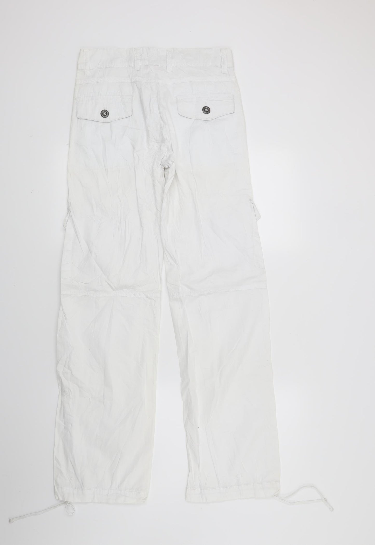 Laura t Womens White  Denim Cargo Trousers Size 6 L29 in