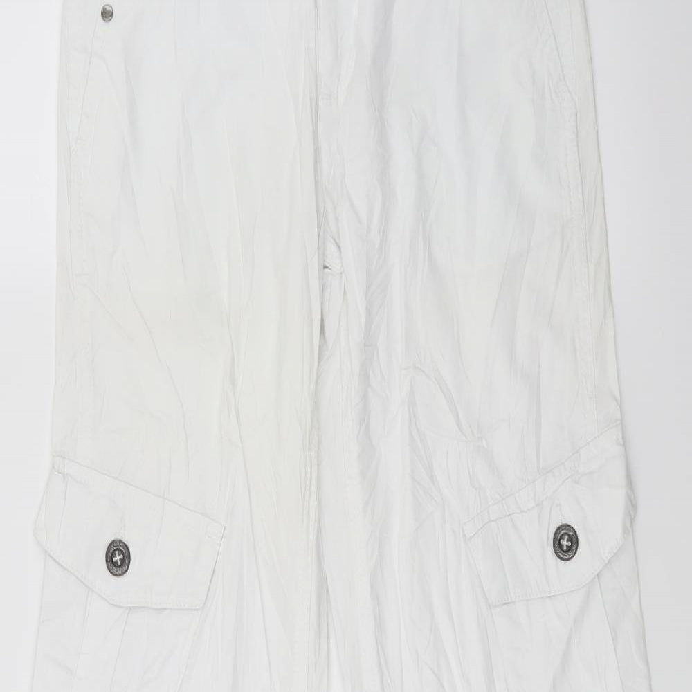 Laura t Womens White  Denim Cargo Trousers Size 6 L29 in