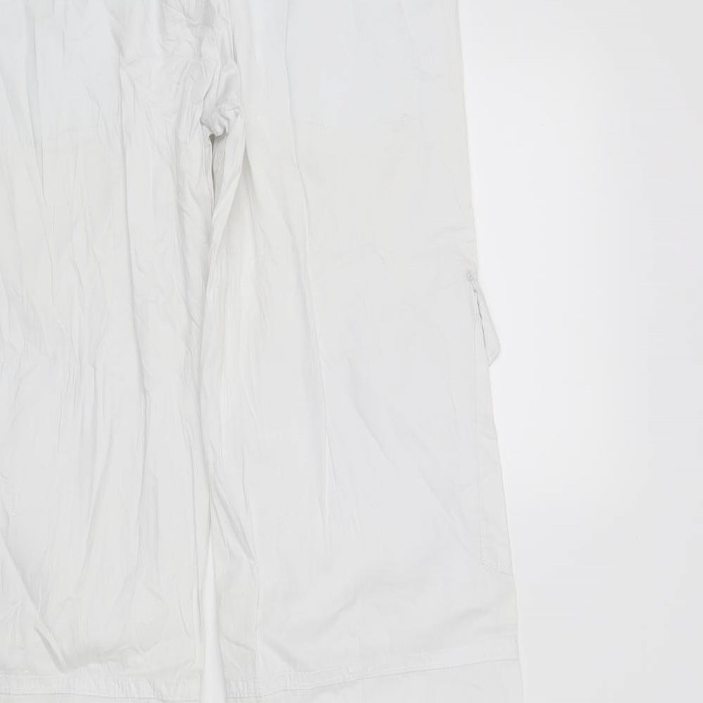Laura t Womens White  Denim Cargo Trousers Size 6 L29 in