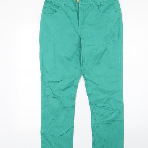 Charles Jogule Womens Green  Denim Capri Jeans Size 8 L23 in