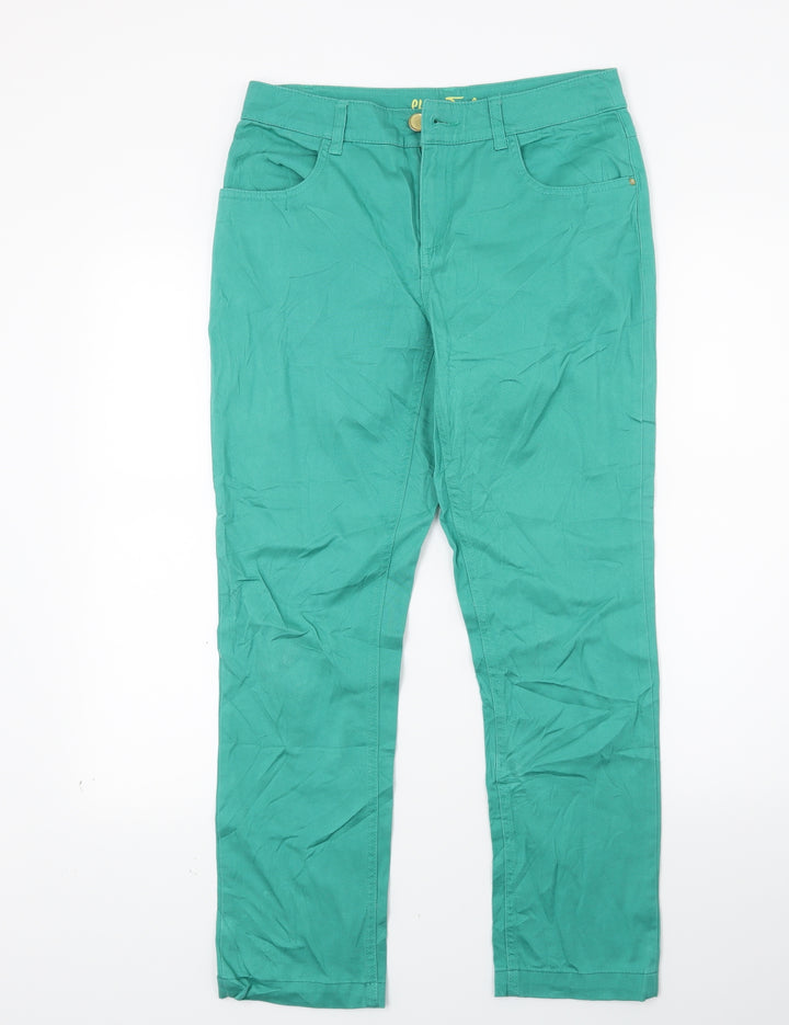 Charles Jogule Womens Green Denim Capri Jeans Size 8 L23 in