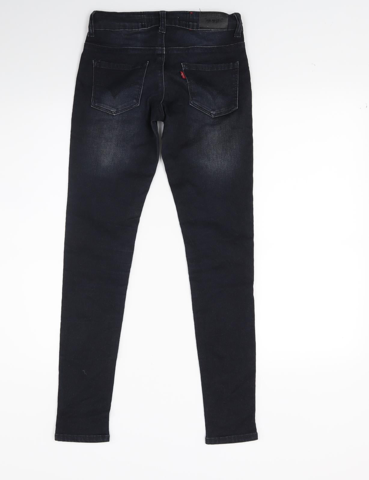 Levi's Womens Black  Denim Skinny Jeans Size 12 L26 in