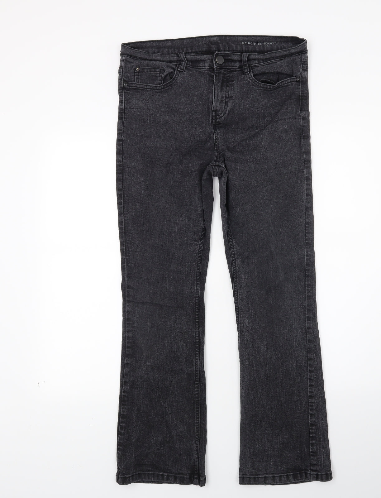 Principles Womens Black  Denim Bootcut Jeans Size 12 L29 in
