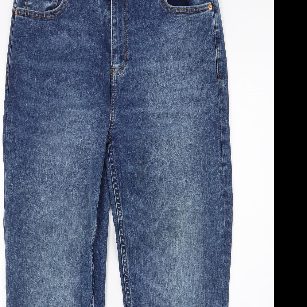 Marks and Spencer Womens Blue  Denim Straight Jeans Size 14 L25 in