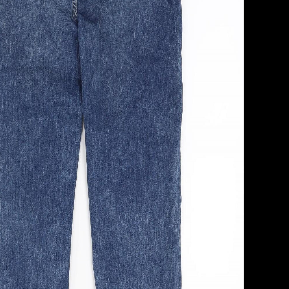 Marks and Spencer Womens Blue  Denim Straight Jeans Size 14 L25 in
