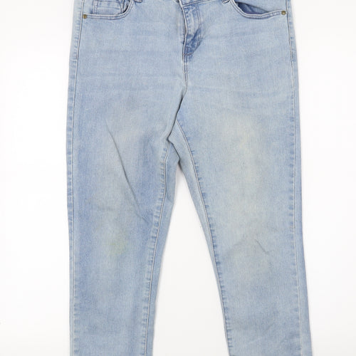 George Womens Blue  Denim Capri Jeans Size 12 L24 in