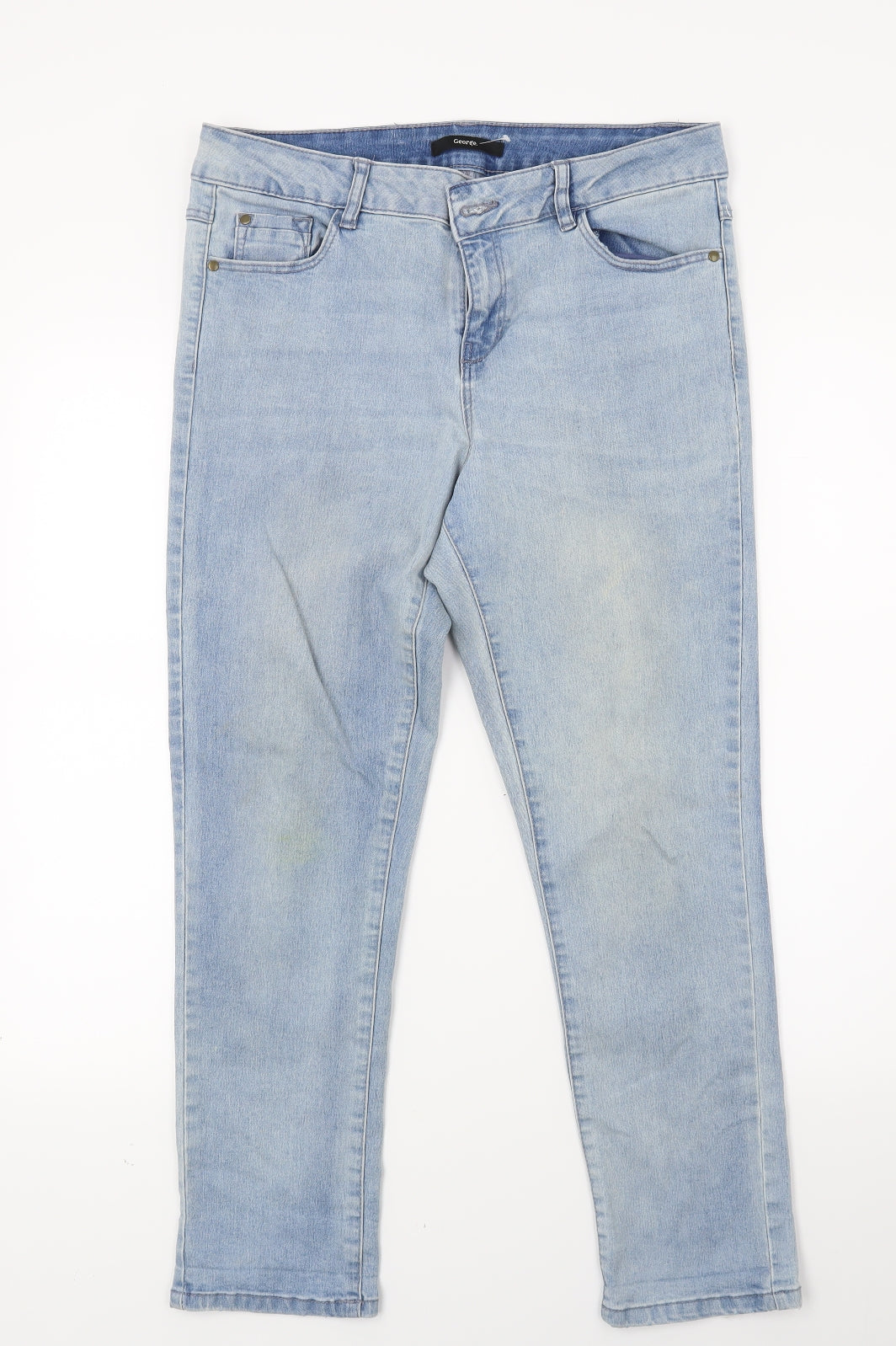 George Womens Blue  Denim Capri Jeans Size 12 L24 in