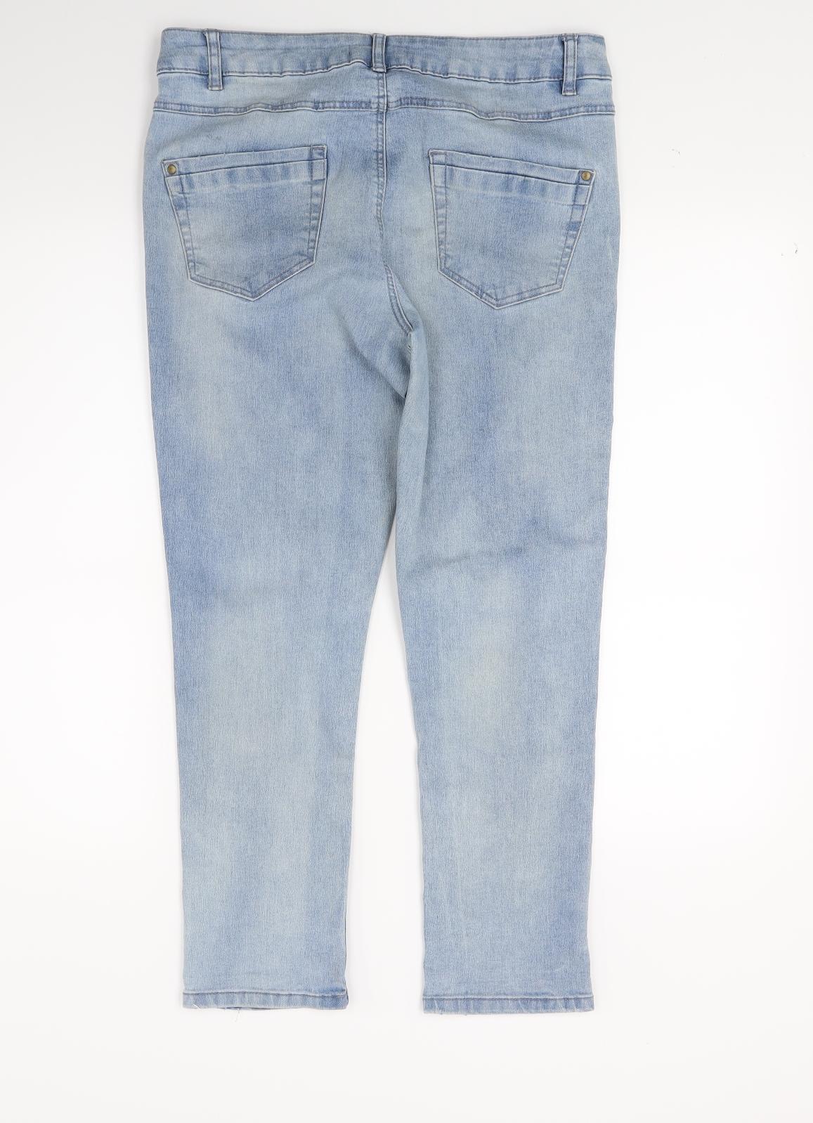George Womens Blue  Denim Capri Jeans Size 12 L24 in