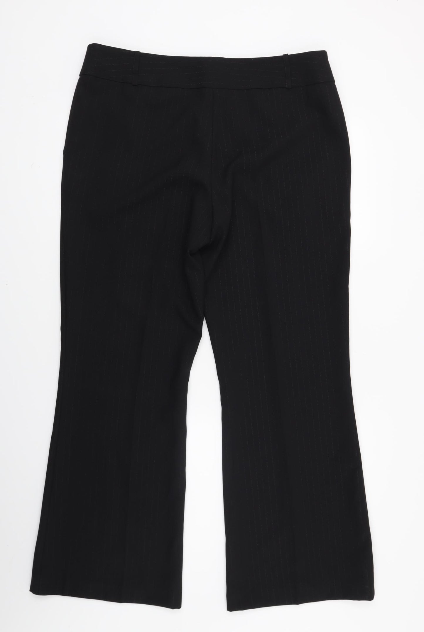 George Womens Black Striped  Trousers  Size 16 L26 in