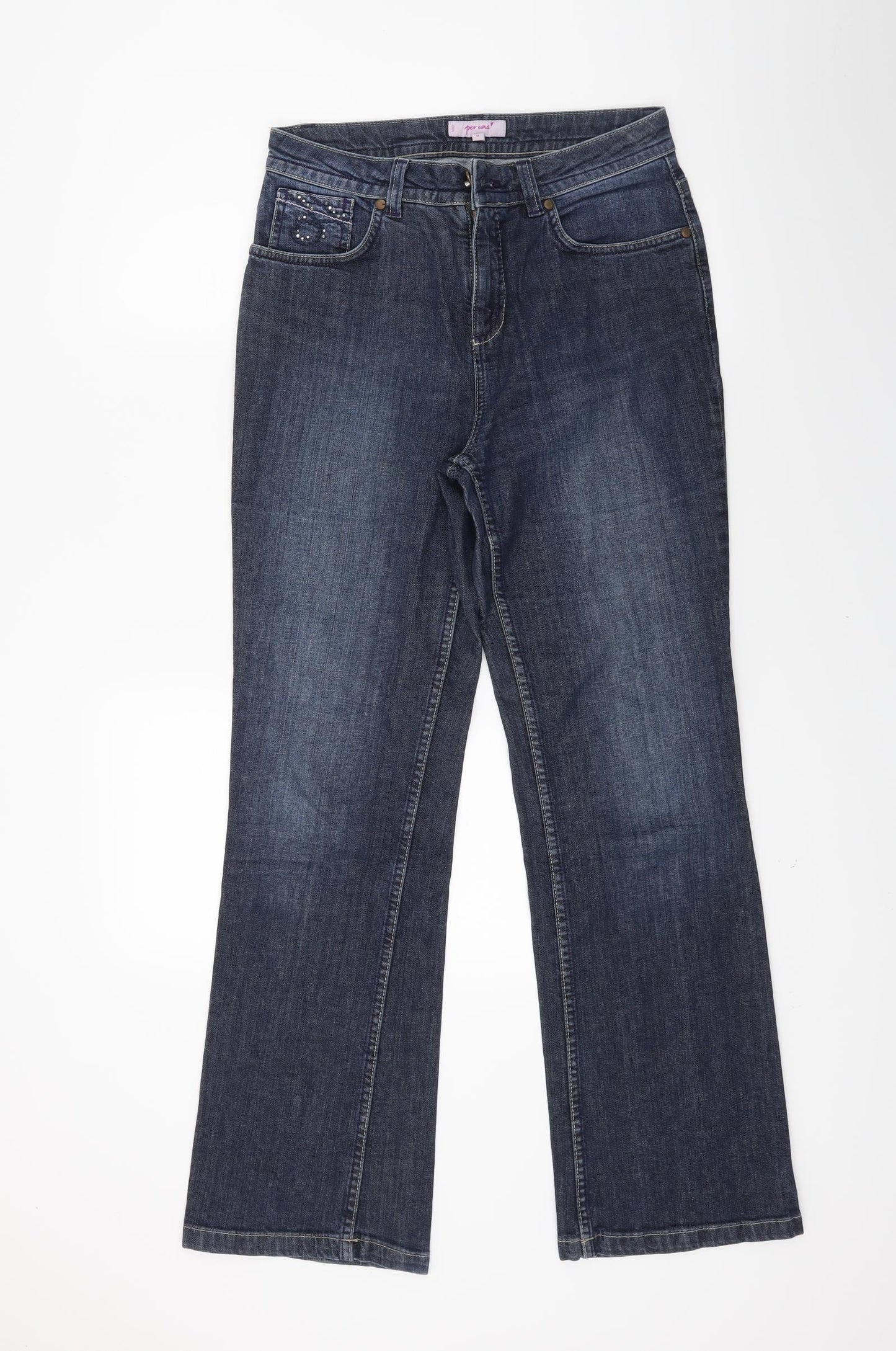Per Una Womens Blue  Denim Bootcut Jeans Size M L29 in