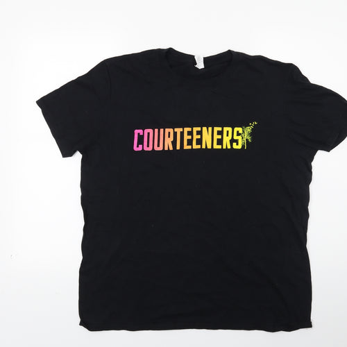 Gilden Mens Black  Jersey  T-Shirt Size L  - Courteeners