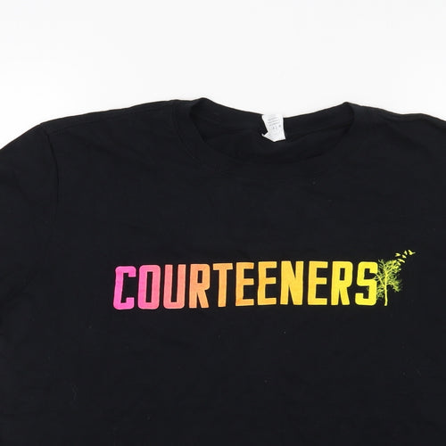 Gilden Mens Black  Jersey  T-Shirt Size L  - Courteeners