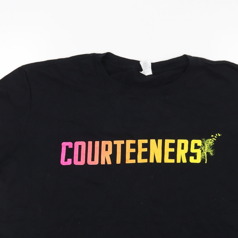 Gilden Mens Black  Jersey  T-Shirt Size L  - Courteeners