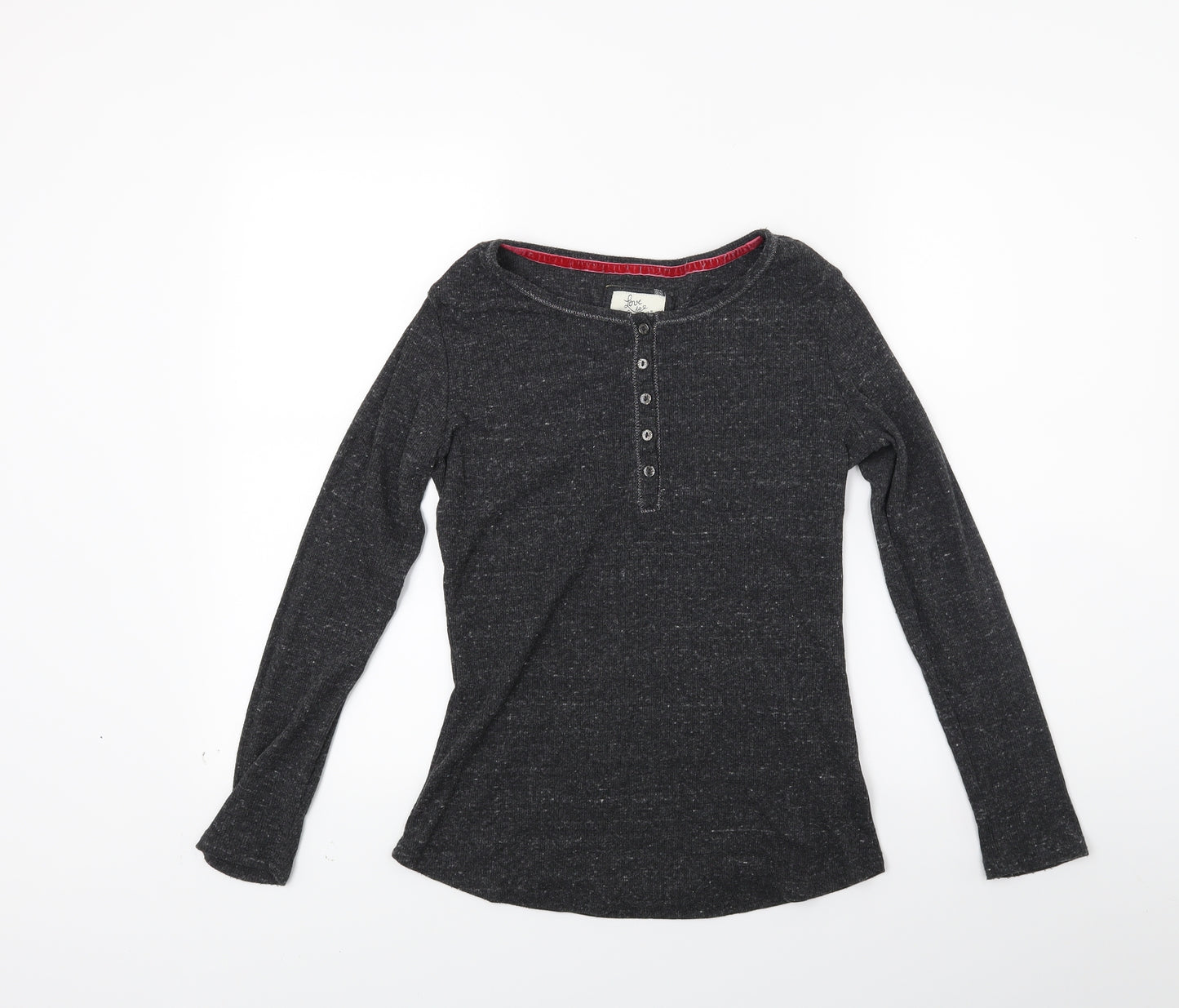 Primark Womens Grey  Knit Henley Jumper Size M