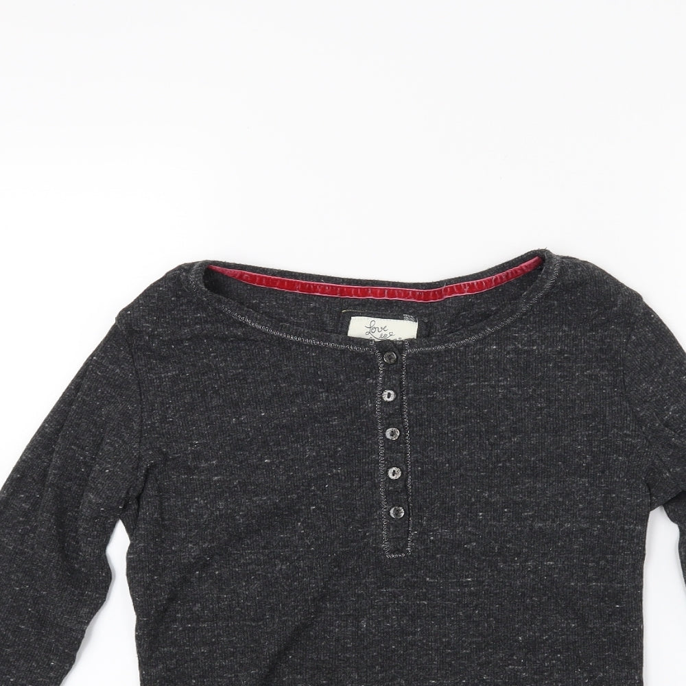 Primark Womens Grey  Knit Henley Jumper Size M