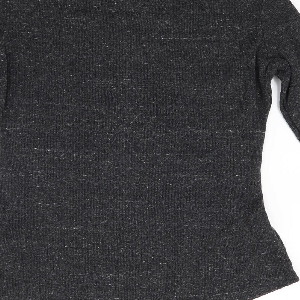 Primark Womens Grey  Knit Henley Jumper Size M