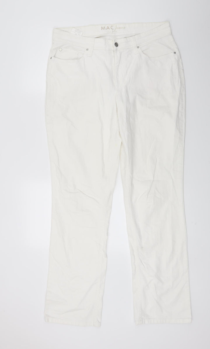 Mac Womens White  Denim Straight Jeans Size 32 in L32 in