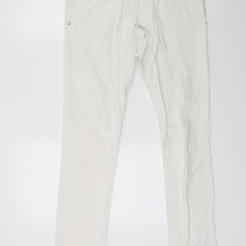 Flame Womens White  Denim Skinny Jeans Size 8 L31 in