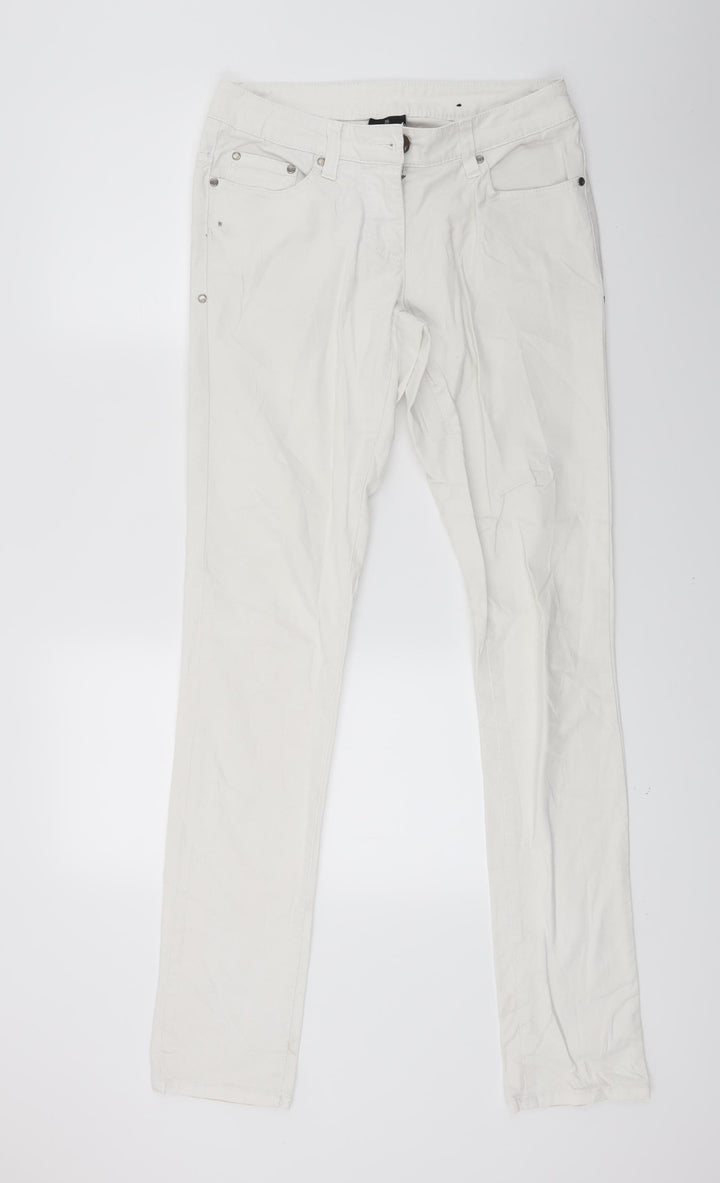 Flame Womens White Denim Skinny Jeans Size 8 L31 in