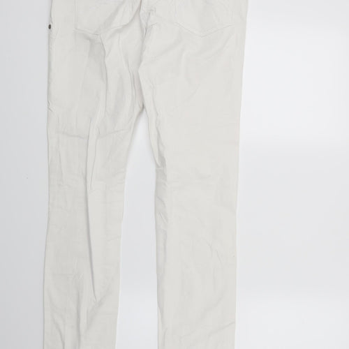 Flame Womens White  Denim Skinny Jeans Size 8 L31 in