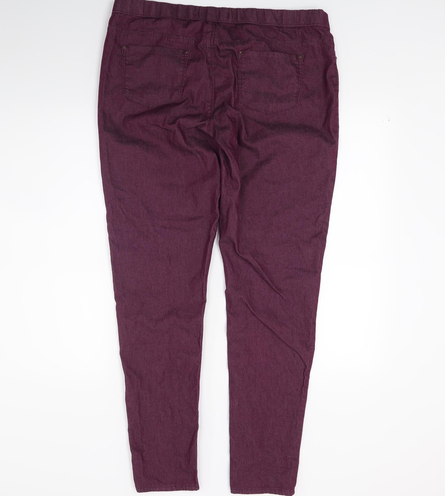 Primark Womens Red  Denim Jegging Jeans Size 16 L28 in