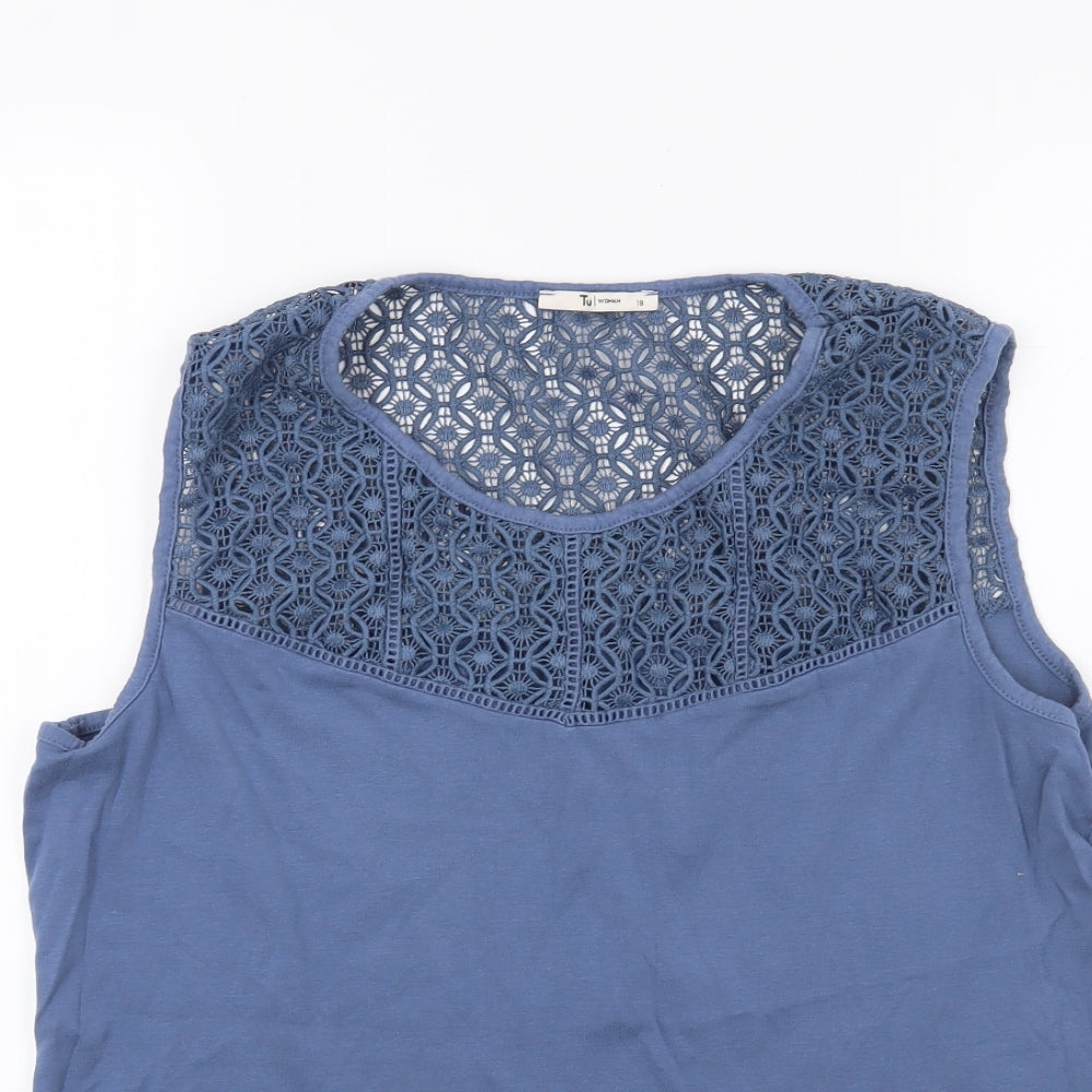 TU Womens Blue   Basic T-Shirt Size 18