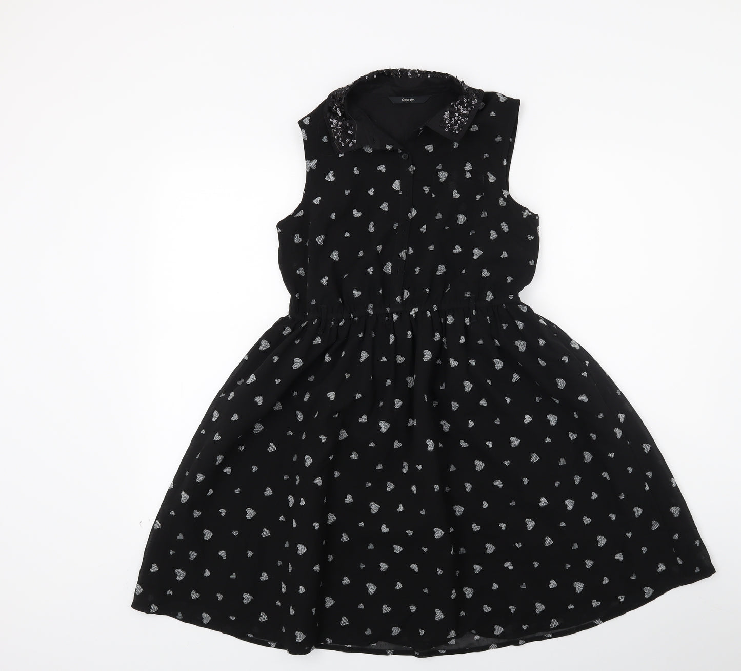 George Girls Black   Fit & Flare  Size 11-12 Years