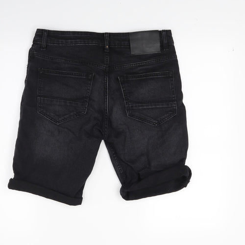 Primark Mens Black  Denim Chino Shorts Size 30 in