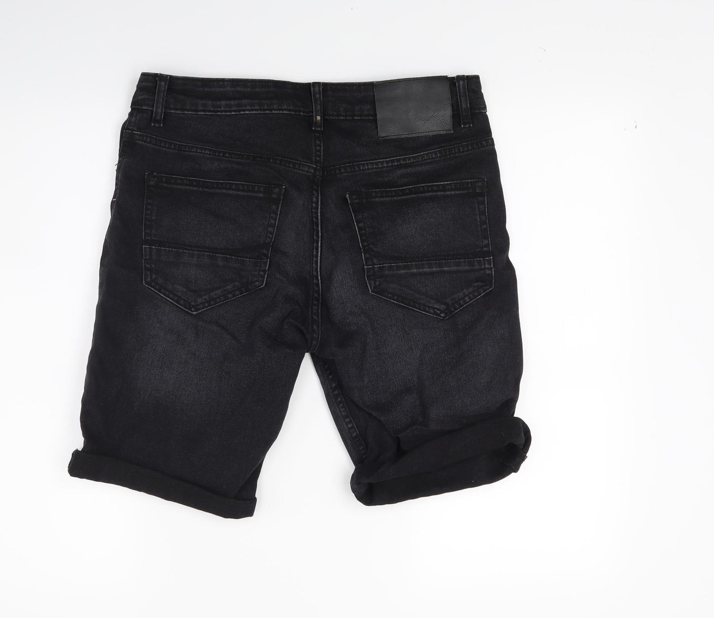 Primark Mens Black  Denim Chino Shorts Size 30 in