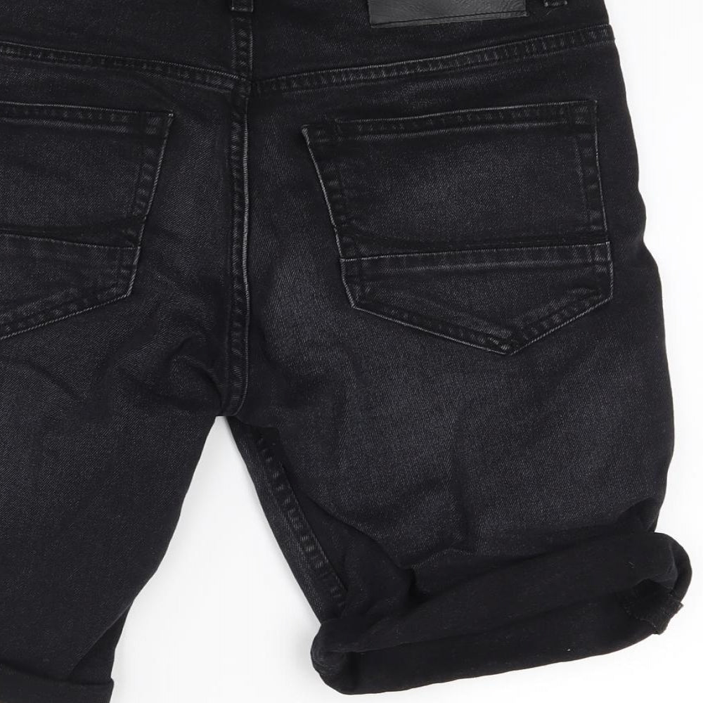 Primark Mens Black  Denim Chino Shorts Size 30 in