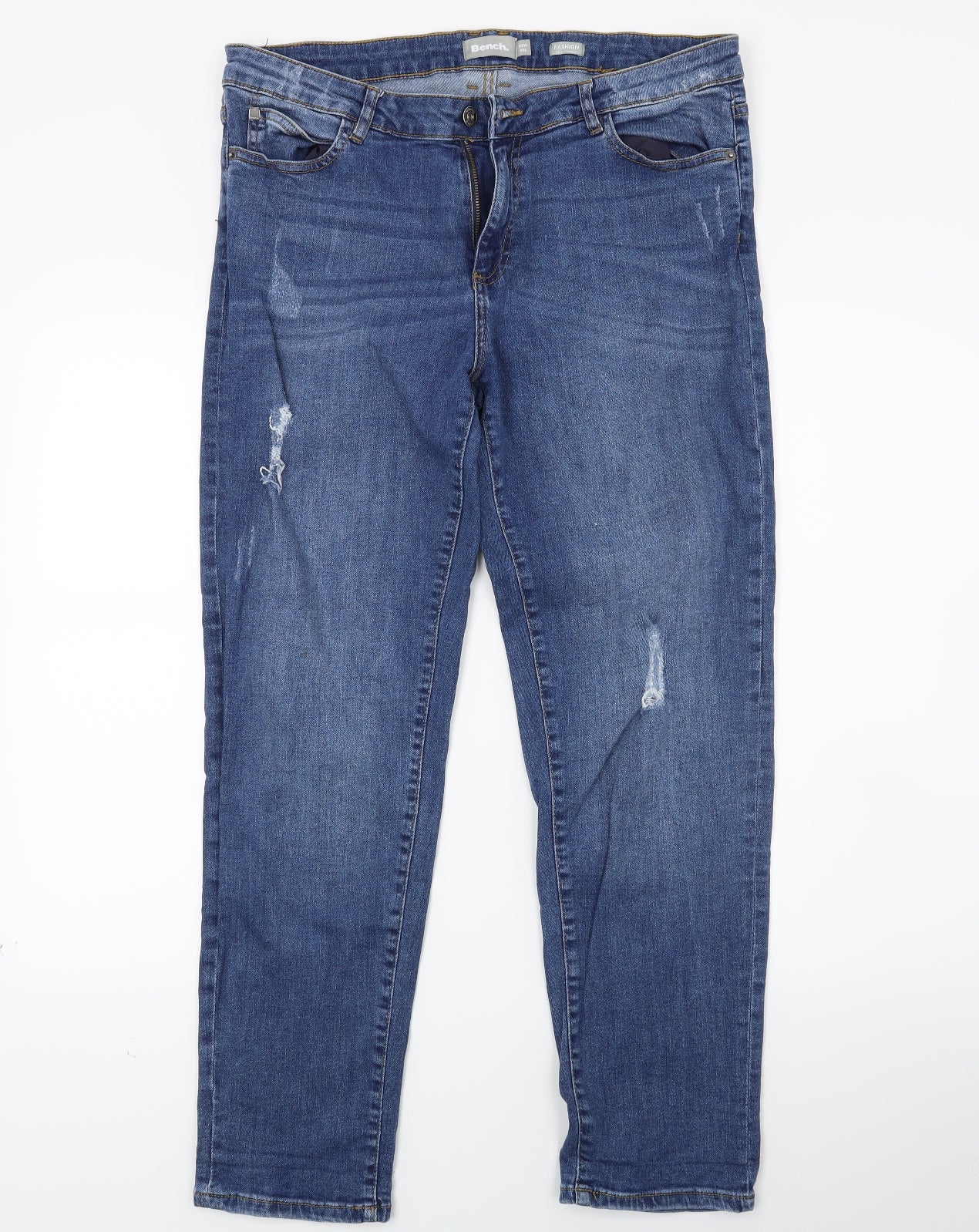 Bench Mens Blue  Denim Straight Jeans Size 32 in L30 in